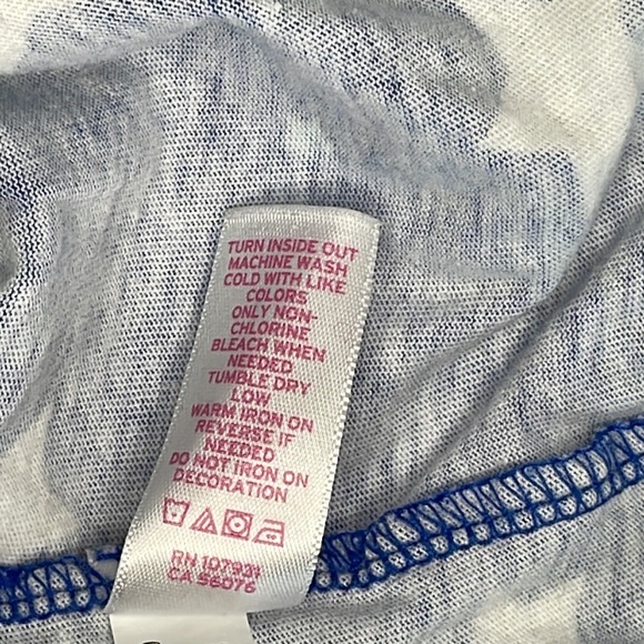 Justice one shoulder, blue & white tank with sequins and stars girls size 14 - Picture 5 of 10